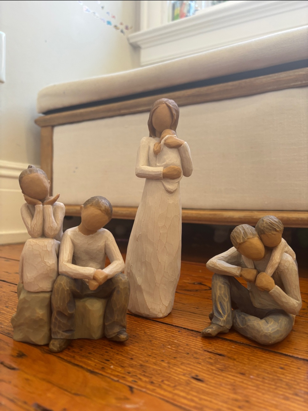 Willow Tree Family Figurine Set in Natural Wood Tones